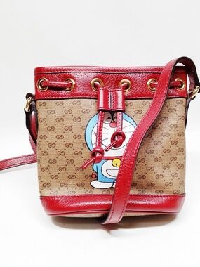 Gucci Doraemon GG Crossbody Bucket Bag